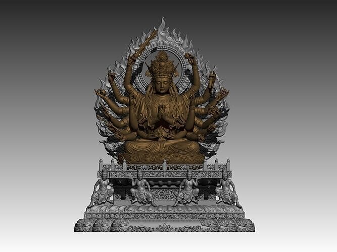 Bodhisattva Thousand armed ver 2 3D print model