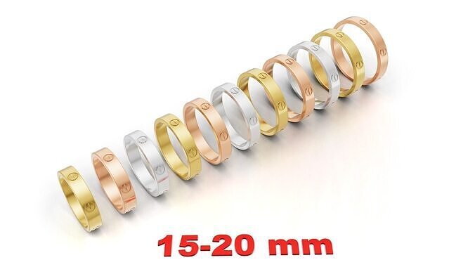 Cartier LOVE Ring Small Model Original Sizes 3D print model