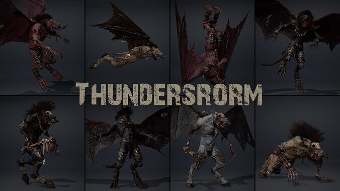 Thunderstorm Low-poly 3D model