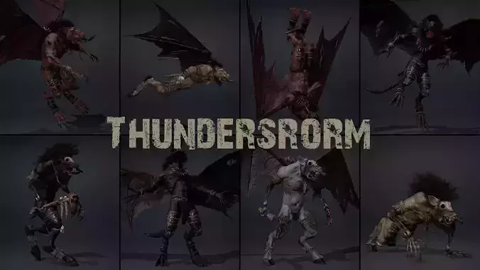 Thunderstorm Low-poly 3D model