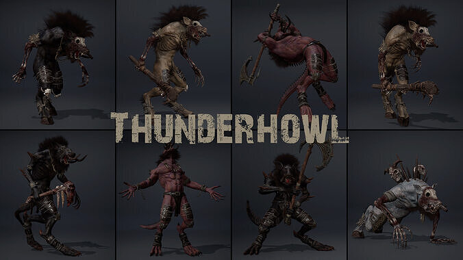 Thunderhowl Low-poly 3D model