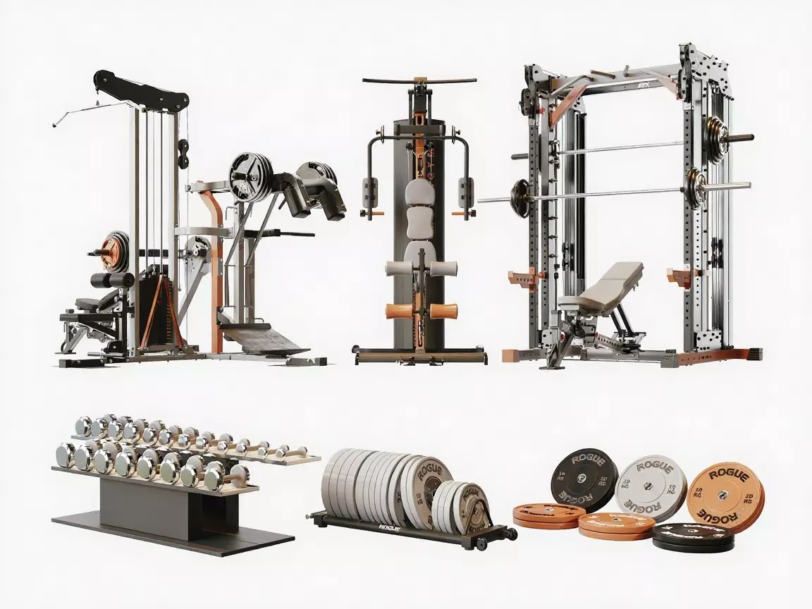 Gym Equipment Set 3D Model - Fitness Gear 3D model