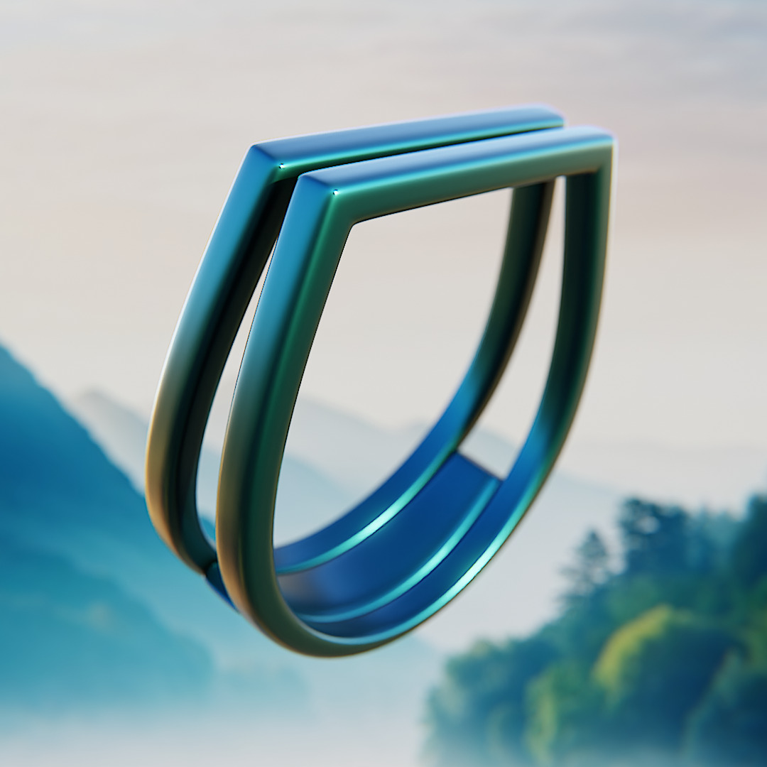 Twin-Frame Blade Ring - Futuristic Print-Ready Jewelry 96 3D print model_3