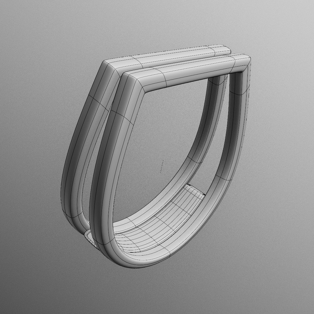 Twin-Frame Blade Ring - Futuristic Print-Ready Jewelry 96 3D print model_5