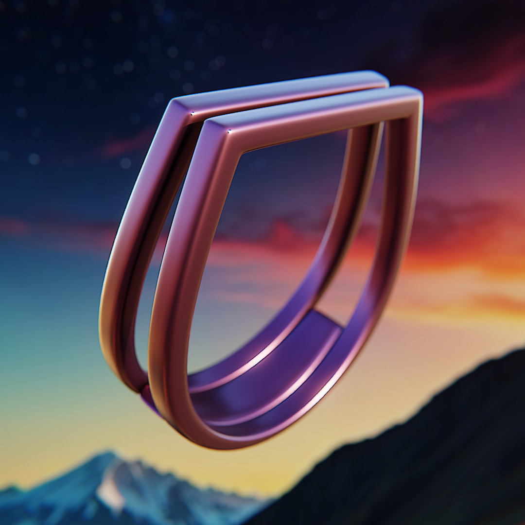 Twin-Frame Blade Ring - Futuristic Print-Ready Jewelry 96 3D print model_2