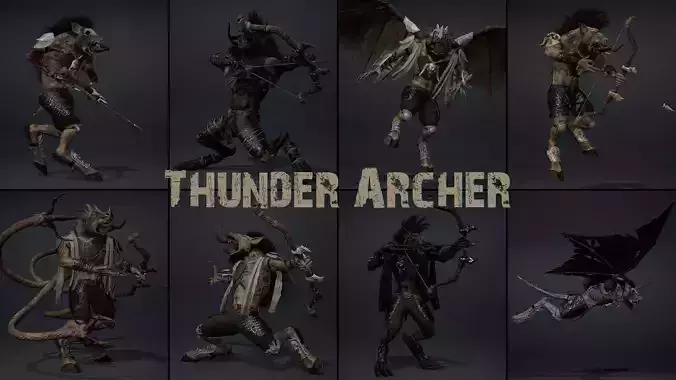 Thunder Archer Low-poly 3D model