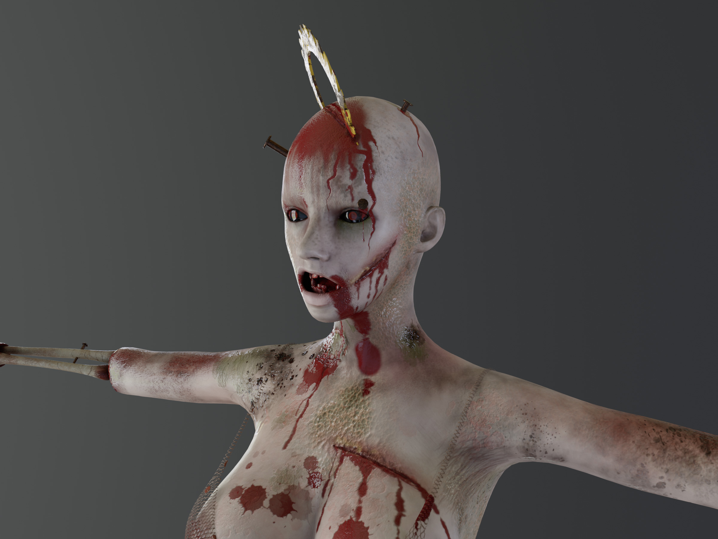 beach Zombie 02 Low-poly 3D model_6