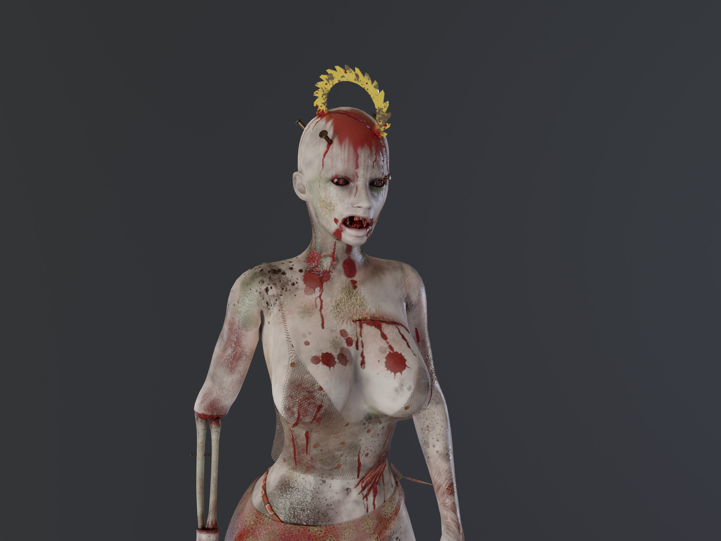 beach Zombie 02 Low-poly 3D model_4