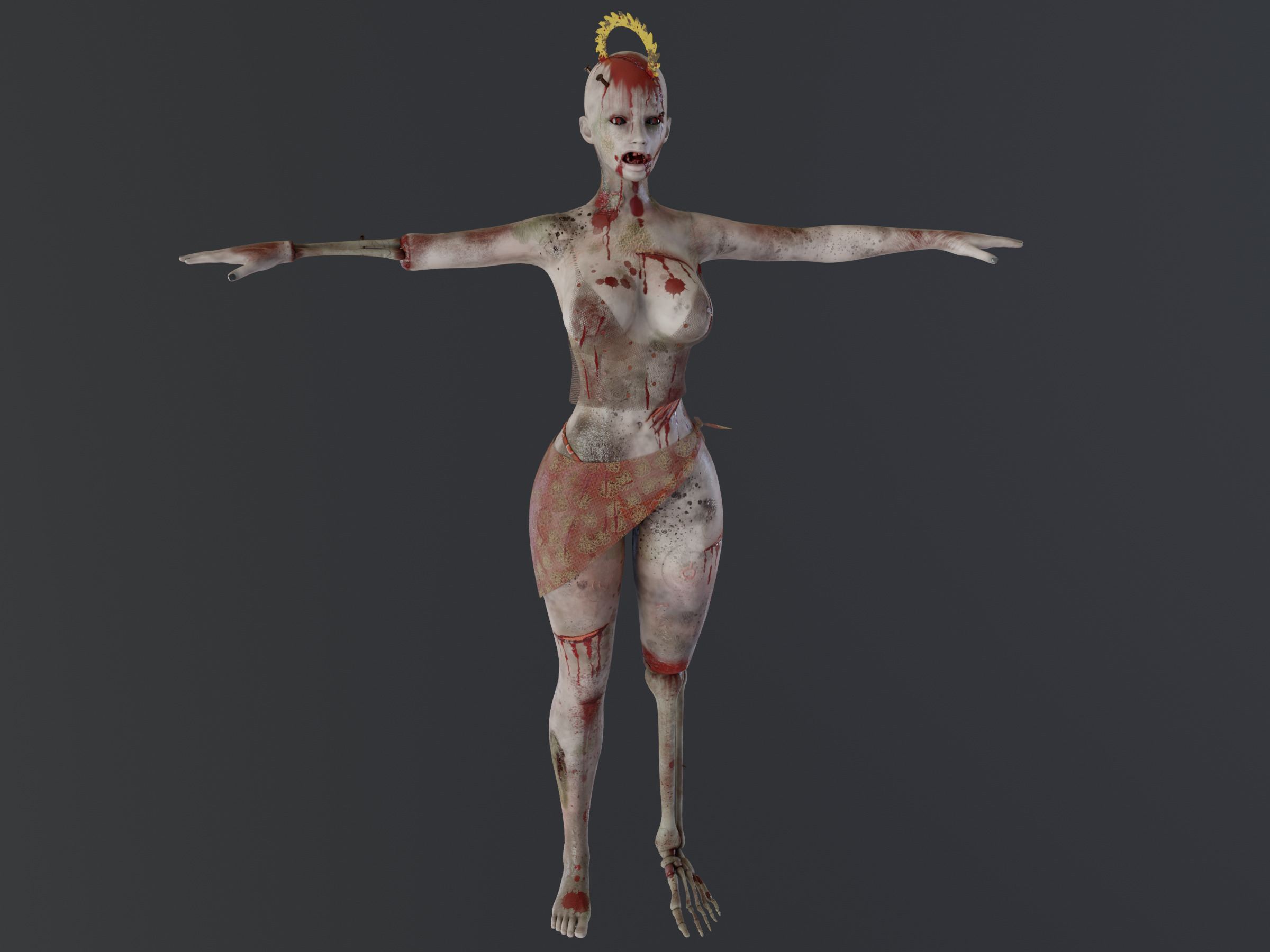 beach Zombie 02 Low-poly 3D model_12