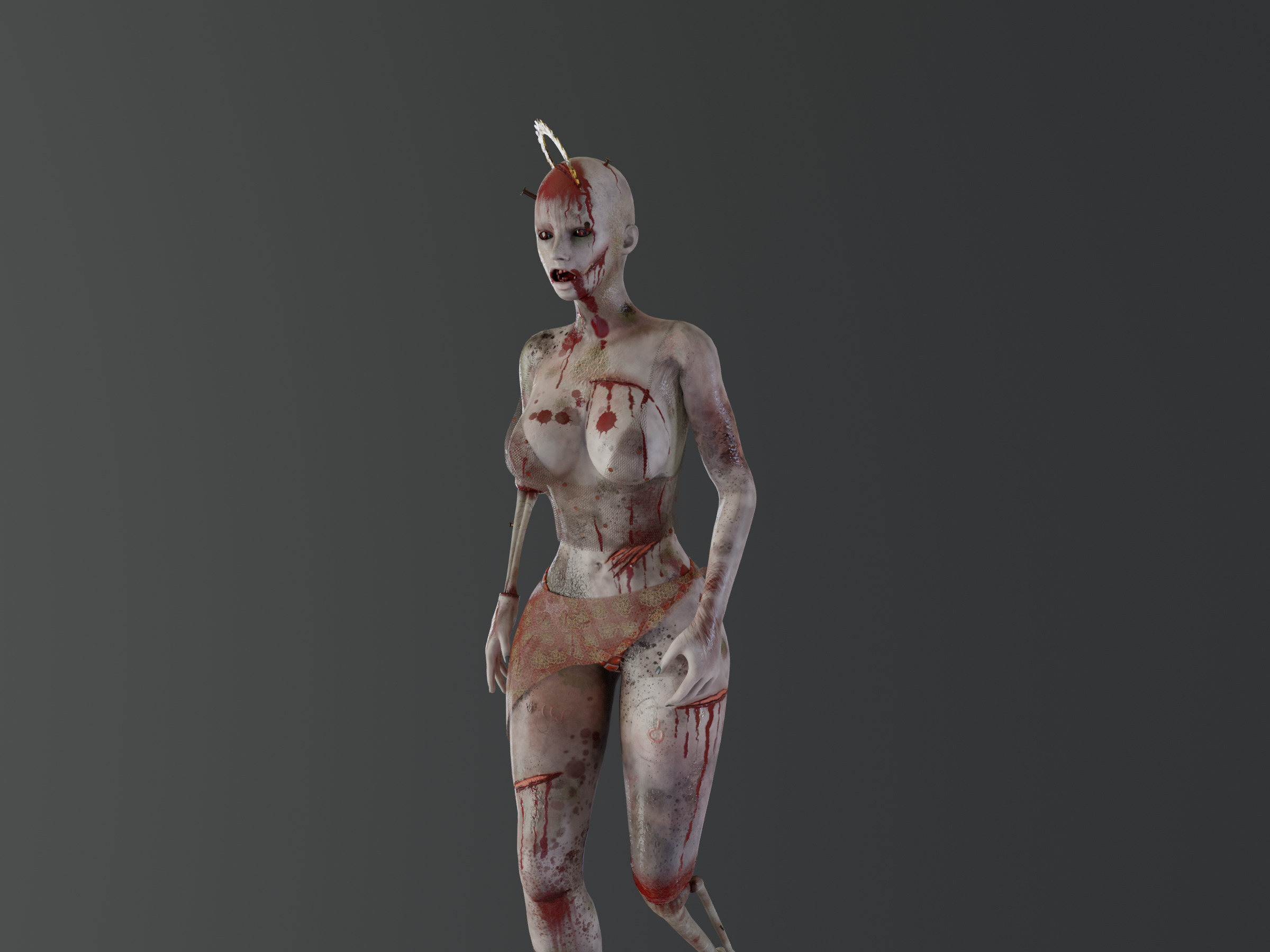beach Zombie 02 Low-poly 3D model_3