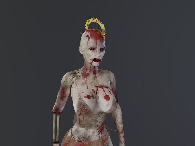 beach Zombie 02 Low-poly 3D model