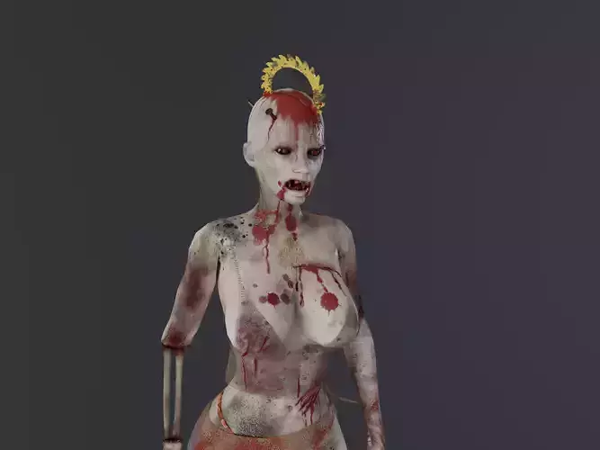 beach Zombie 02 Low-poly 3D model