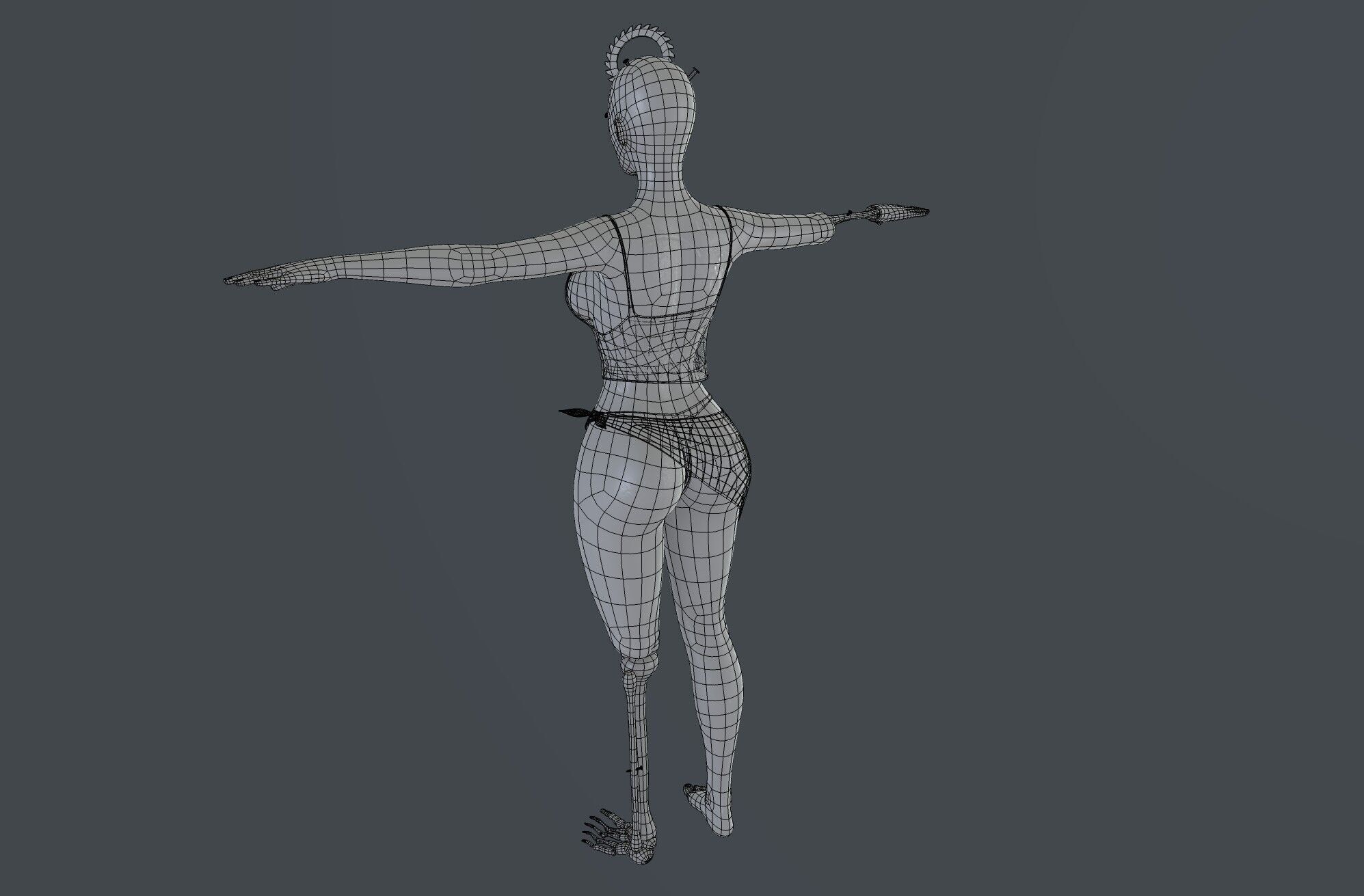 beach Zombie 02 Low-poly 3D model_5