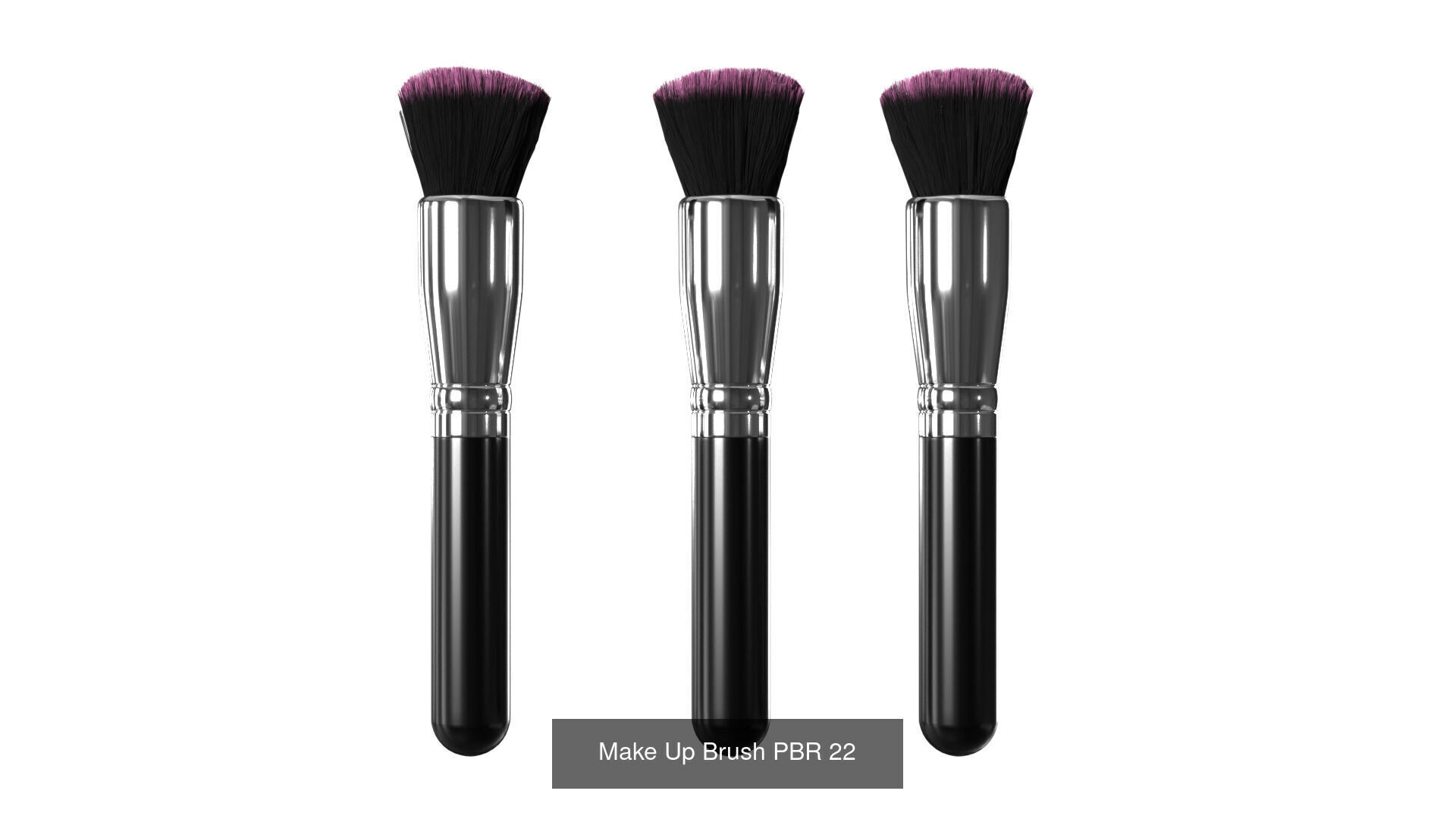 Make Up Brushes Set PBR 3D Model Collection_5