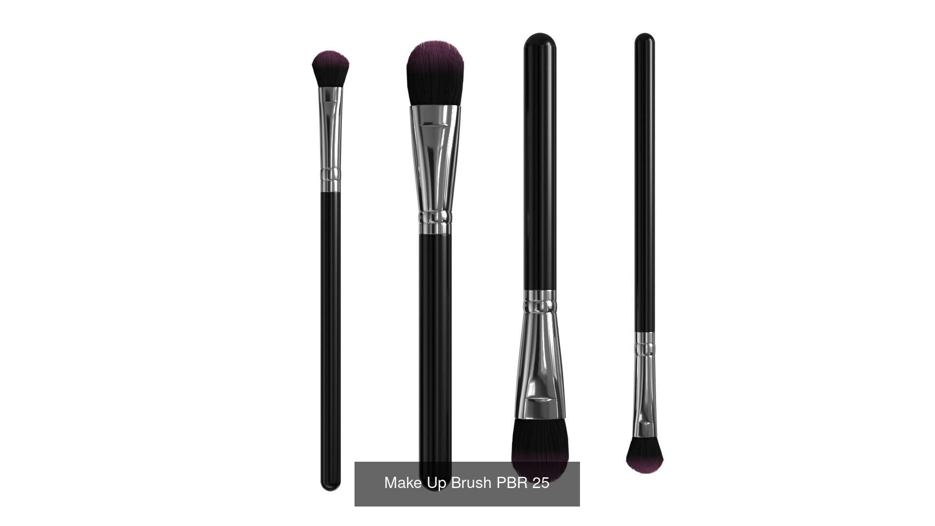 Make Up Brushes Set PBR 3D Model Collection_8