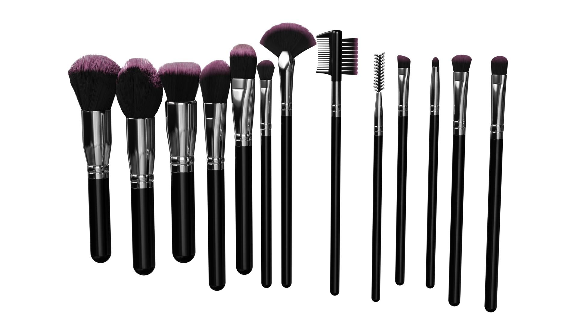 Make Up Brushes Set PBR 3D Model Collection_2