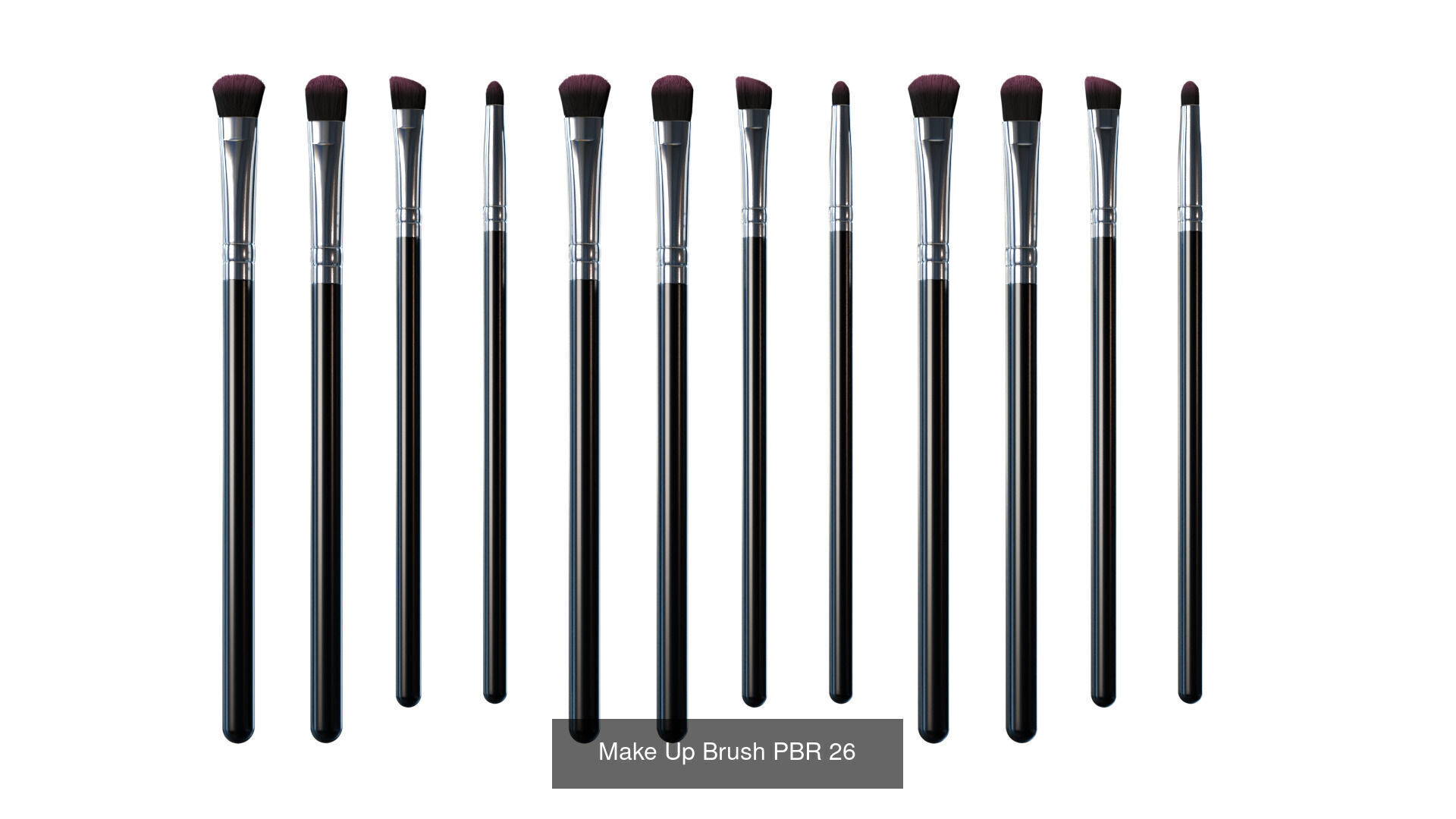 Make Up Brushes Set PBR 3D Model Collection_9