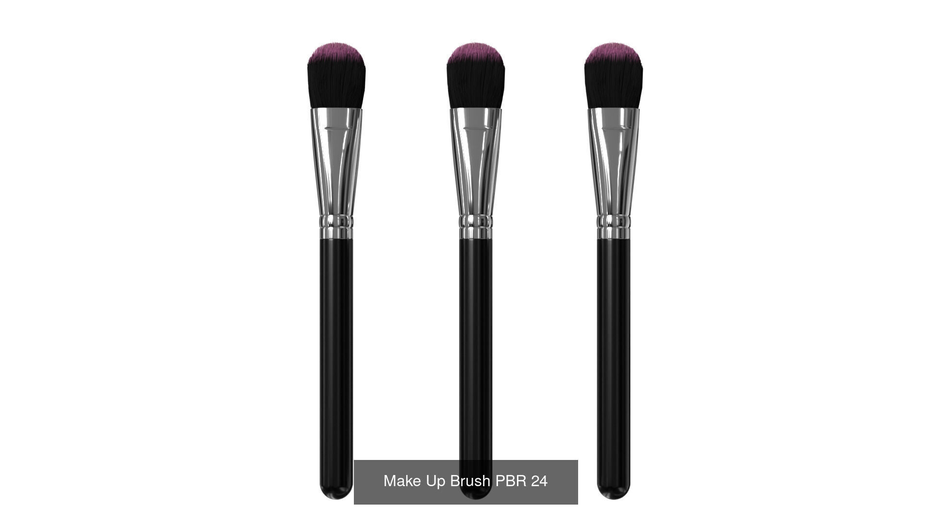 Make Up Brushes Set PBR 3D Model Collection_7
