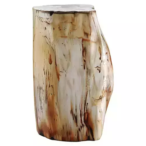 Hand-Polished Petrified Wood Stool Low-poly 3D model