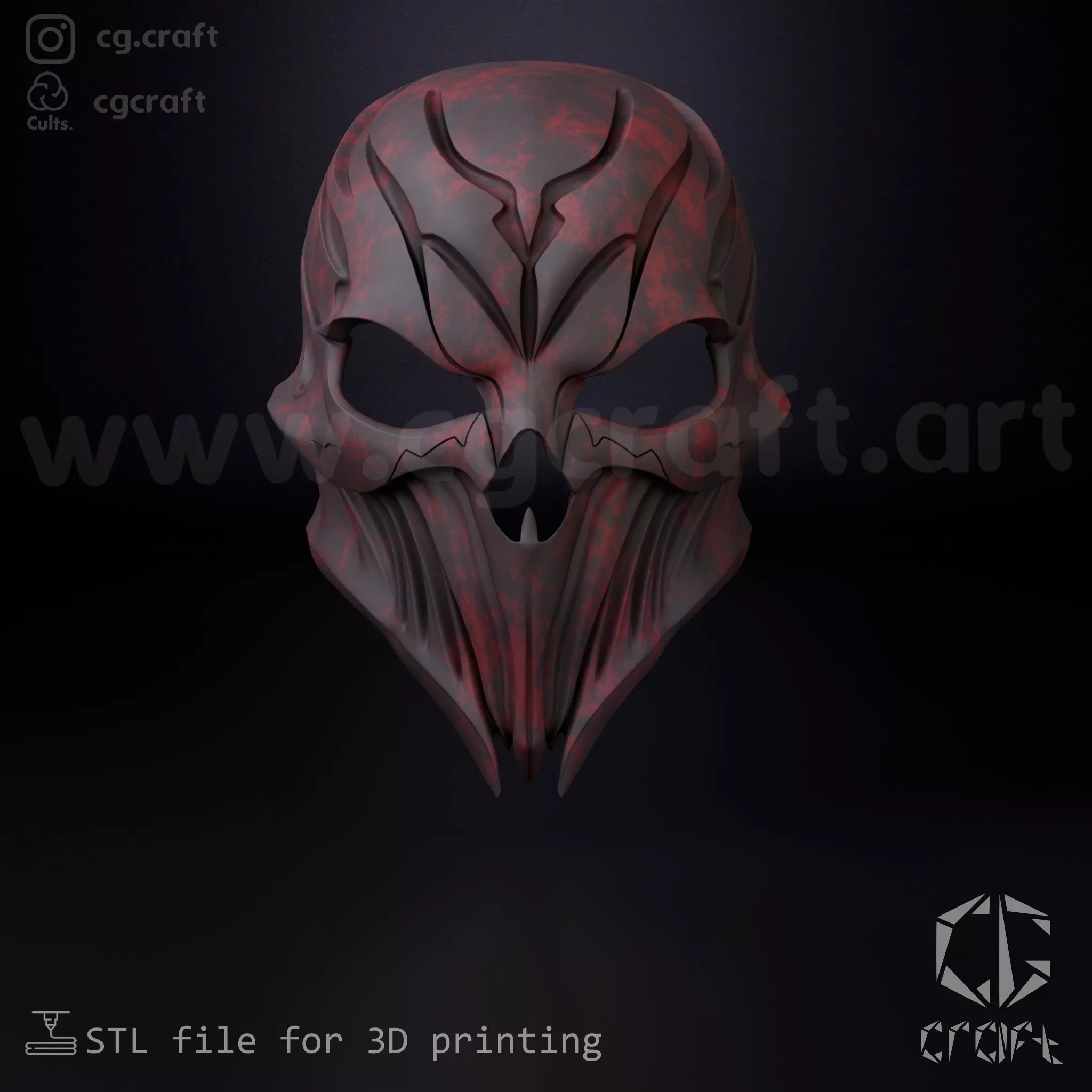 Demon skull mask  3D print model_0