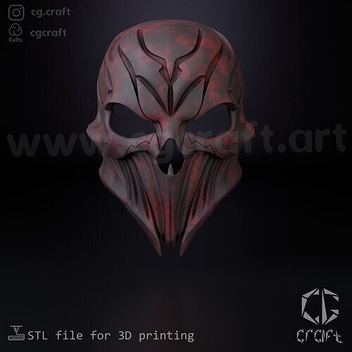 Demon skull mask  3D print model