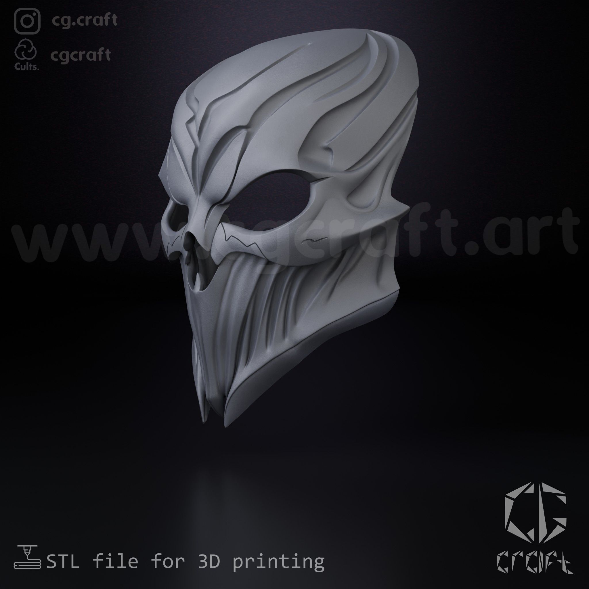 Demon skull mask  3D print model_1