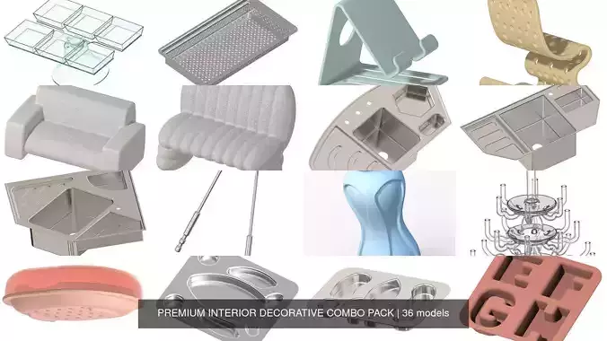 PREMIUM INTERIOR DECORATIVE COMBO PACK 3D Model Collection
