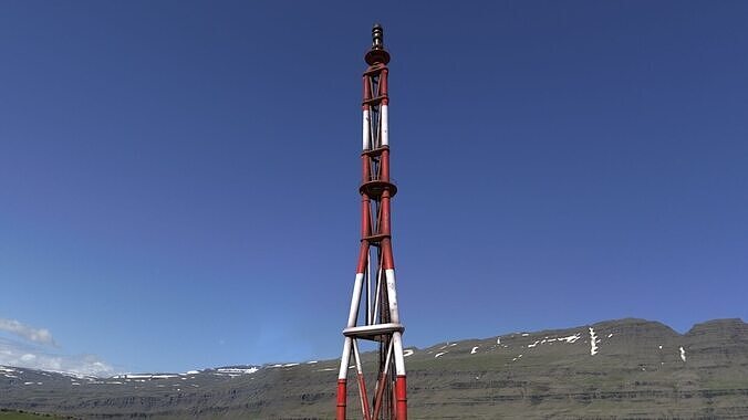 Industrial Flare Stack Low-poly 3D model