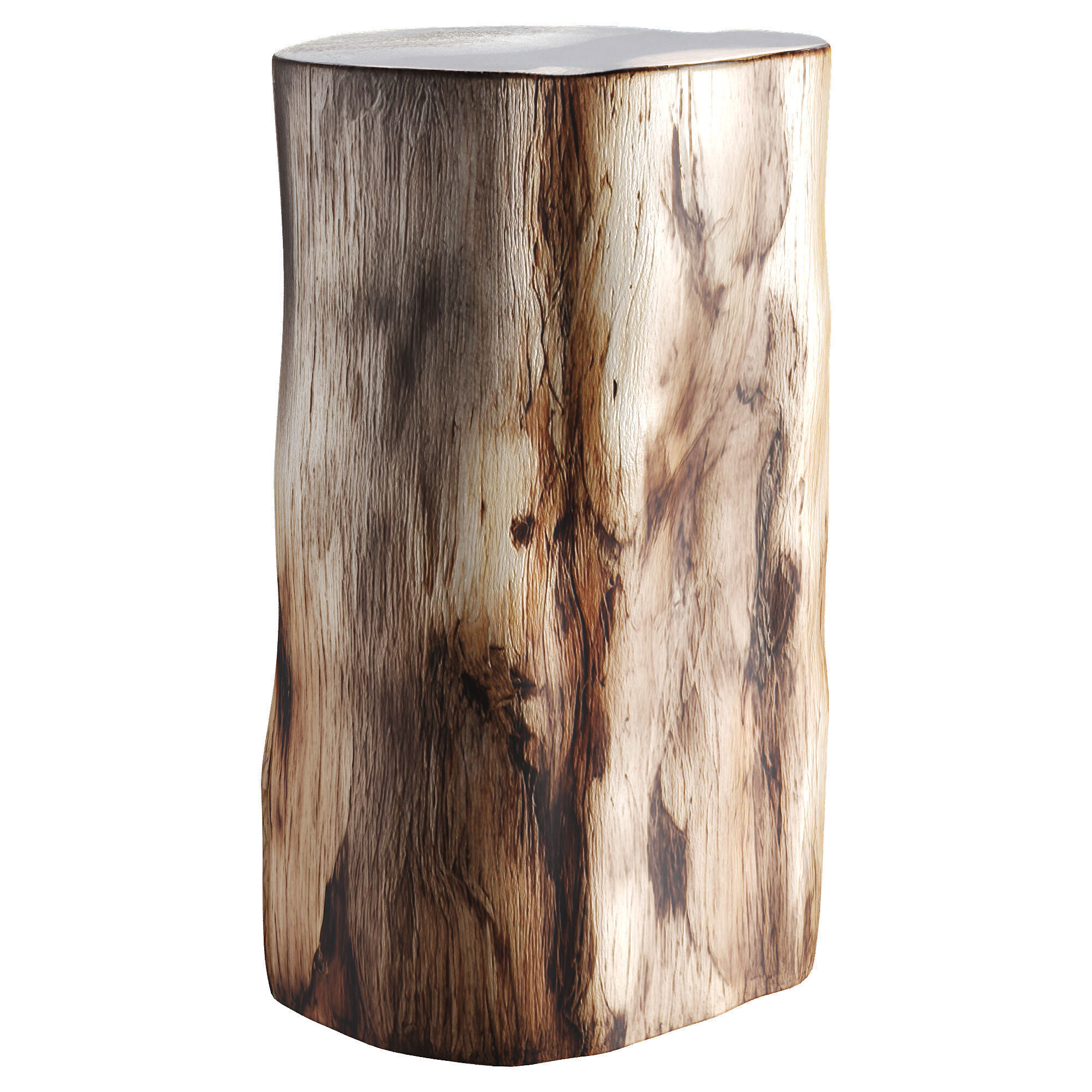 Hand-Polished Petrified Wood Stool Low-poly 3D model_2