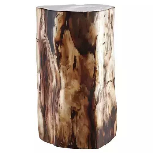 Hand-Polished Petrified Wood Stool Low-poly 3D model