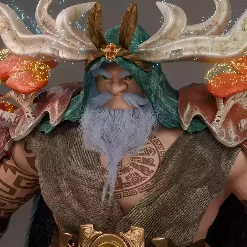 Ancient Forest Druid Stylized Boss Character