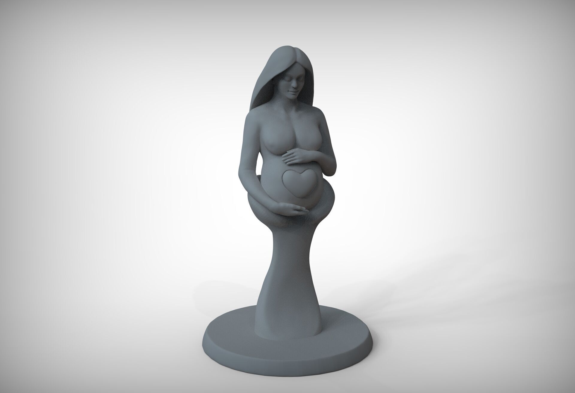 Pregnant Woman Sculpture 3D Printable Model 3D print model_4