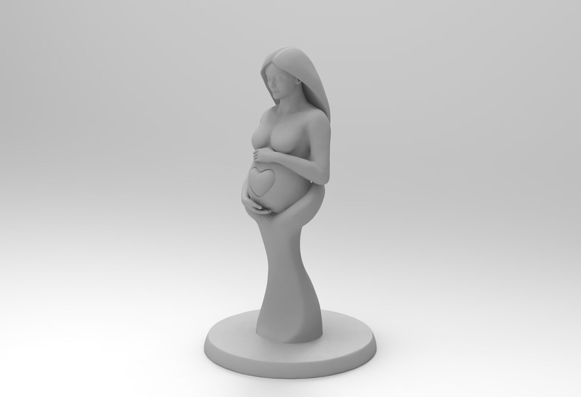 Pregnant Woman Sculpture 3D Printable Model 3D print model_3