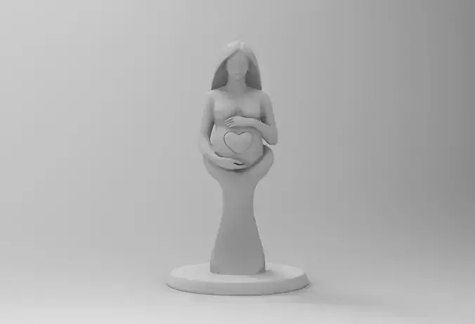 Pregnant Woman Sculpture 3D Printable Model
