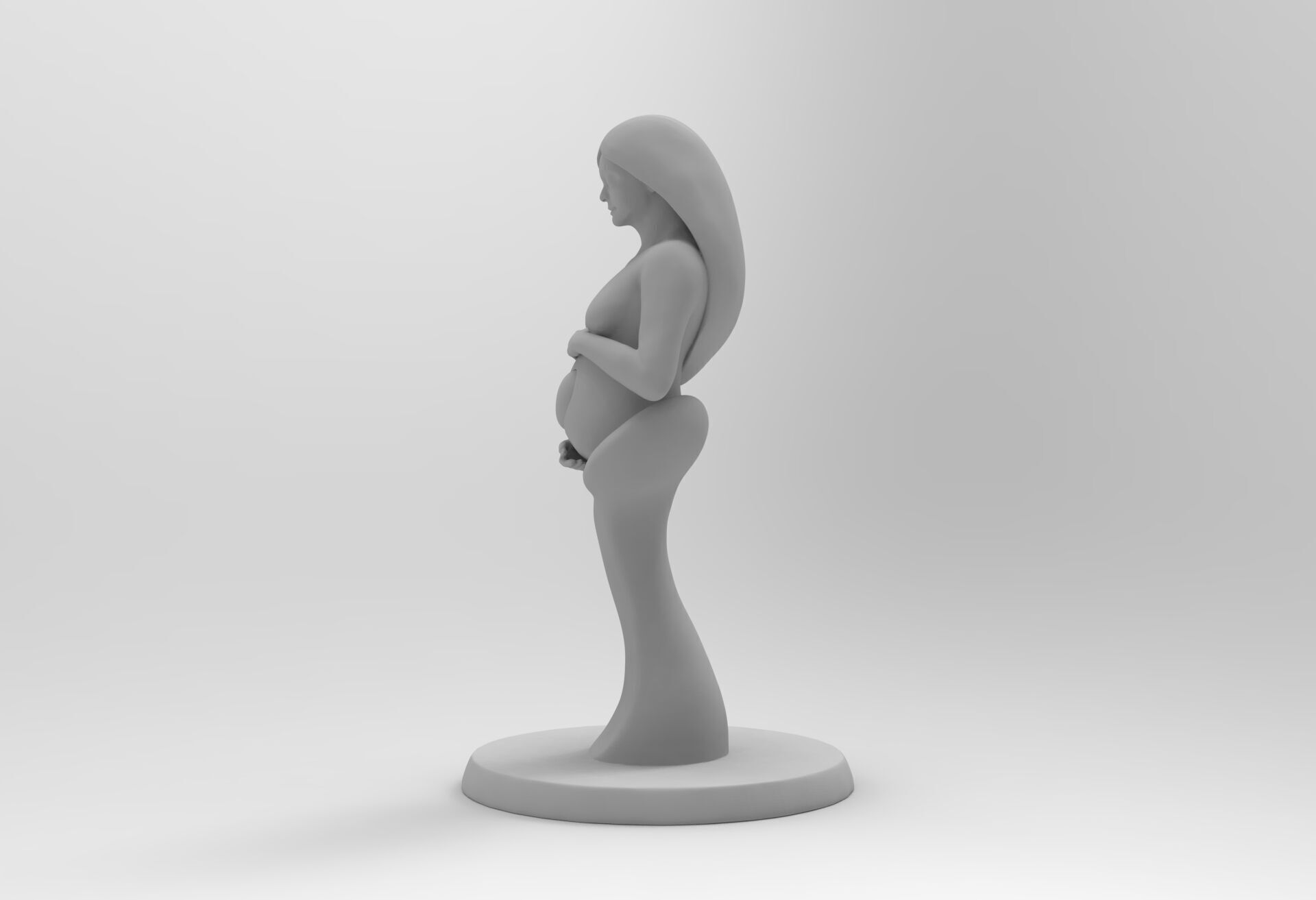 Pregnant Woman Sculpture 3D Printable Model 3D print model_2