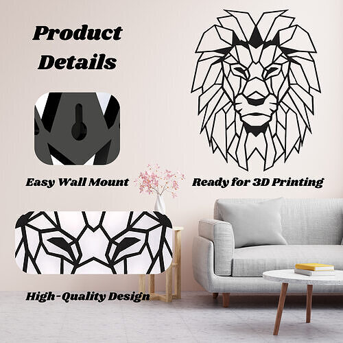Lion Wall Art - 3D  3D print model