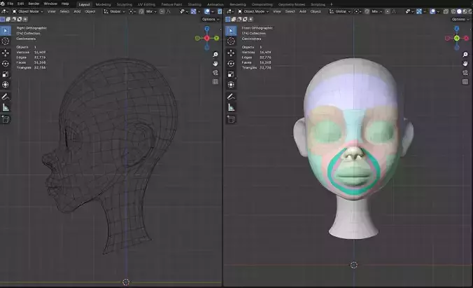 Female Face 3D Model