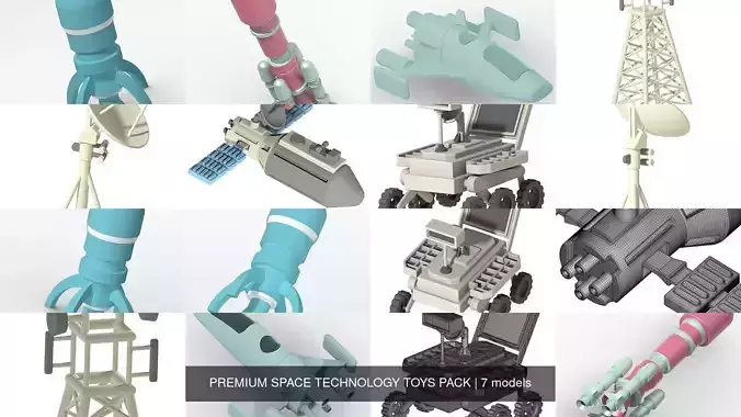 PREMIUM SPACE TECHNOLOGY TOYS PACK 3D Model Collection