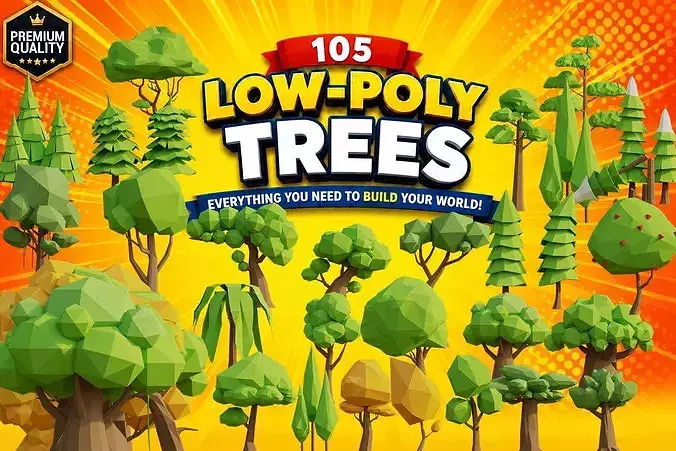 Houses- Buildings- Public Areas-Trees-Vehicles-Ships-Planes pack Low-poly 3D model 3