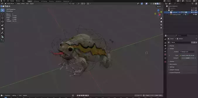 Realistic Bullfrog 3D Model Advanced Rig 