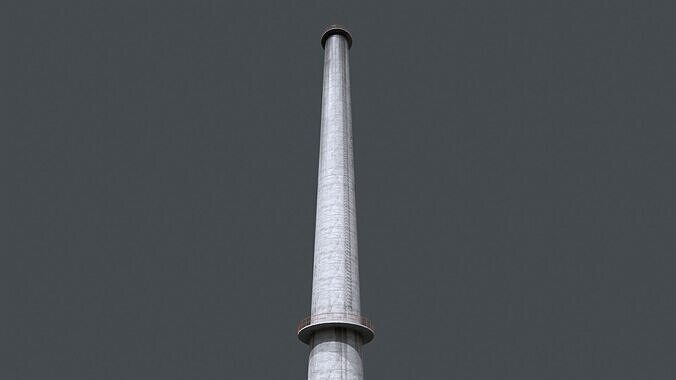 Industrial Chimney Smoke Stack Low-poly 3D model