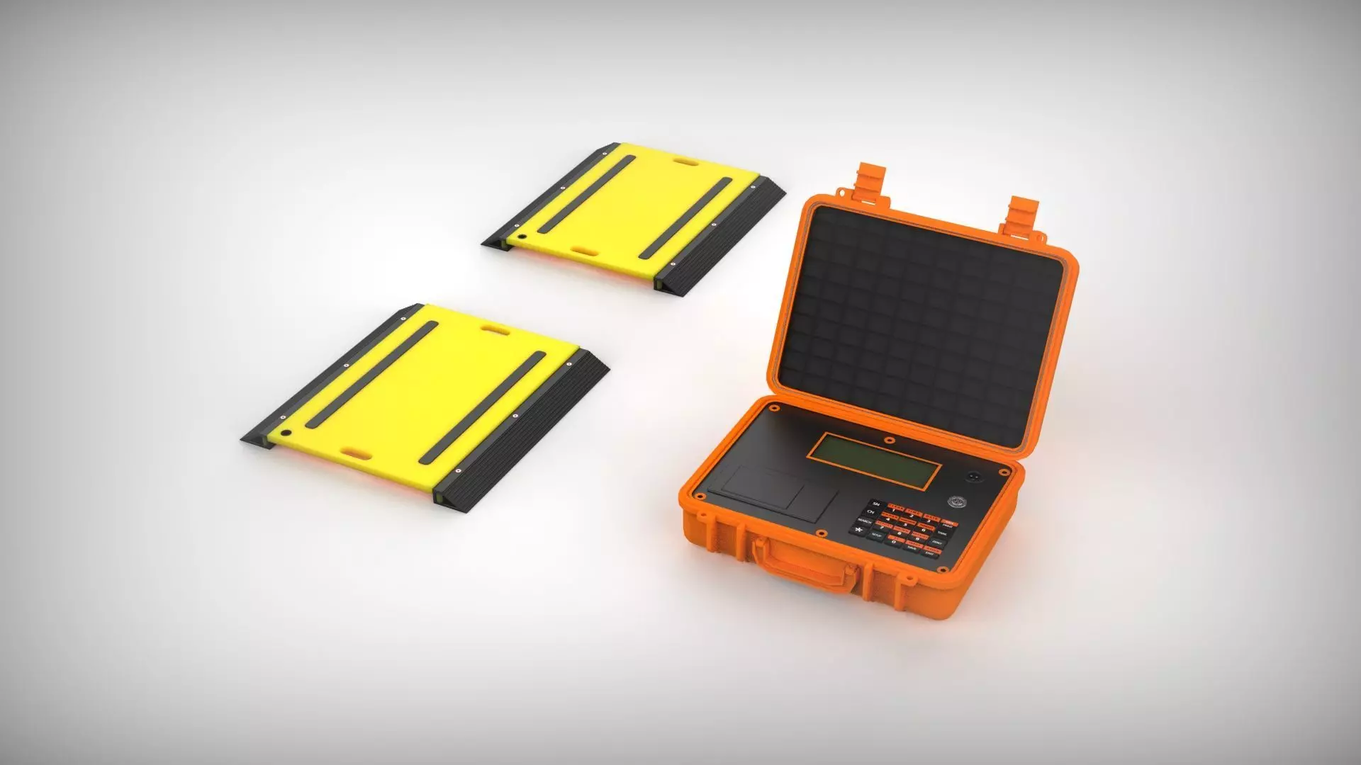 Industrial Weight Scale System 3D Model Low-poly 3D model_0