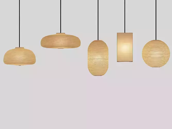Minimalist Pendant Light 3D Model Set 3D model