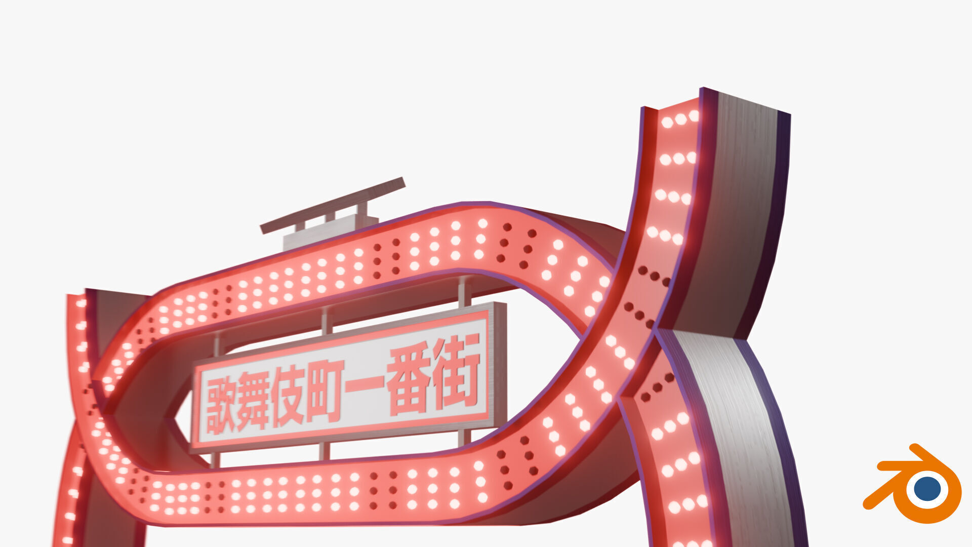 3D Tokyo Kabukicho Ichibangai Main Gate Low-poly 3D model_9