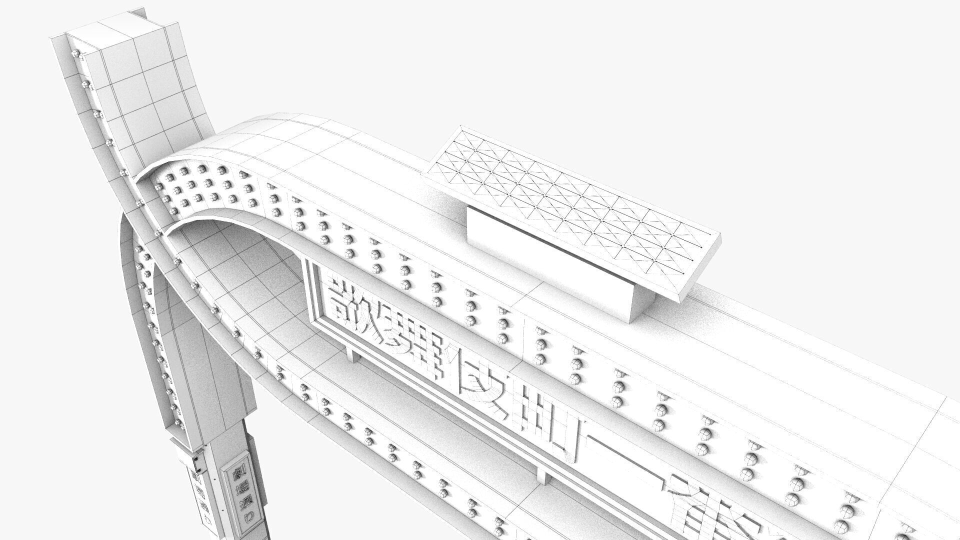 3D Tokyo Kabukicho Ichibangai Main Gate Low-poly 3D model_3