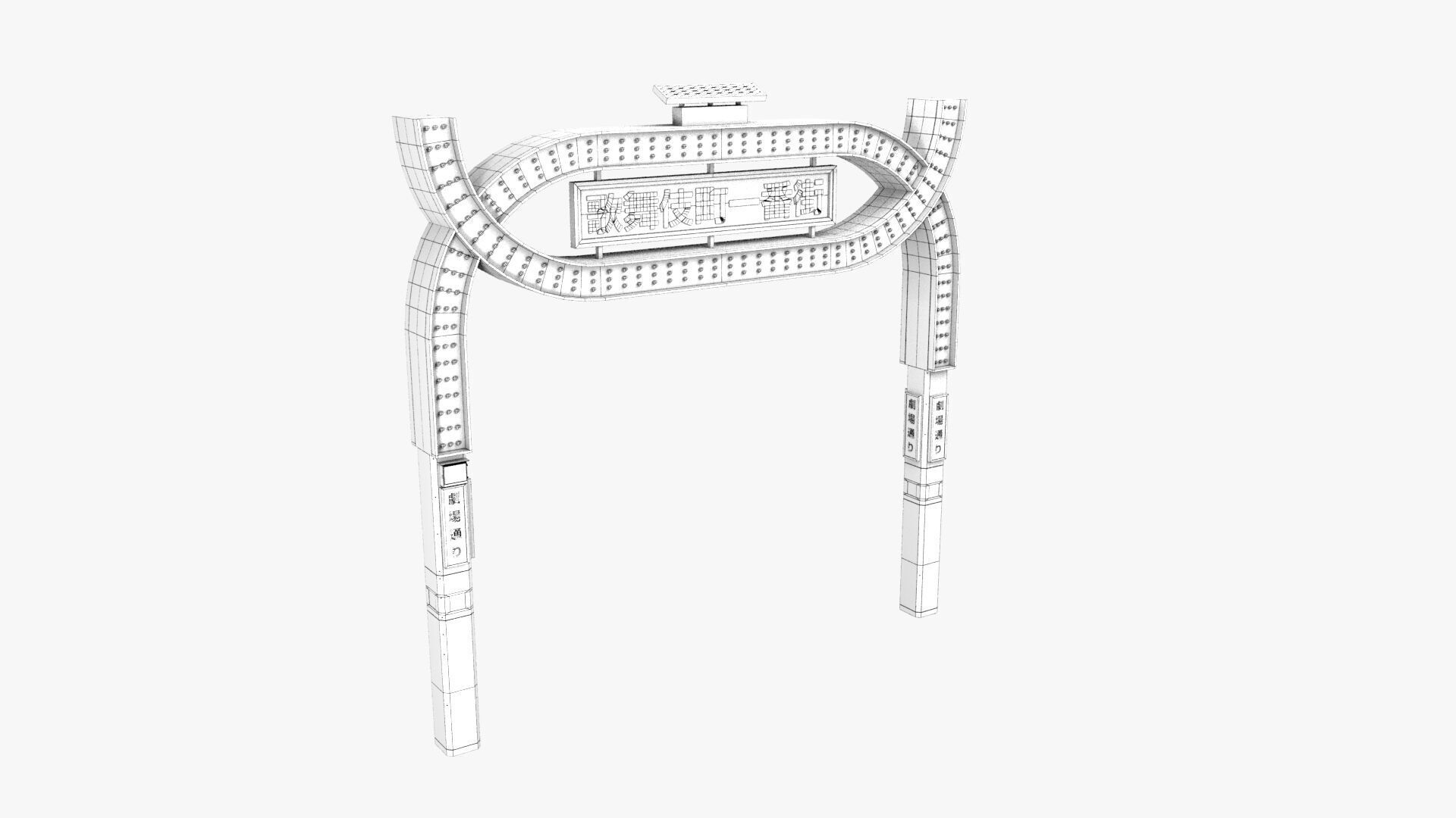 3D Tokyo Kabukicho Ichibangai Main Gate Low-poly 3D model_6