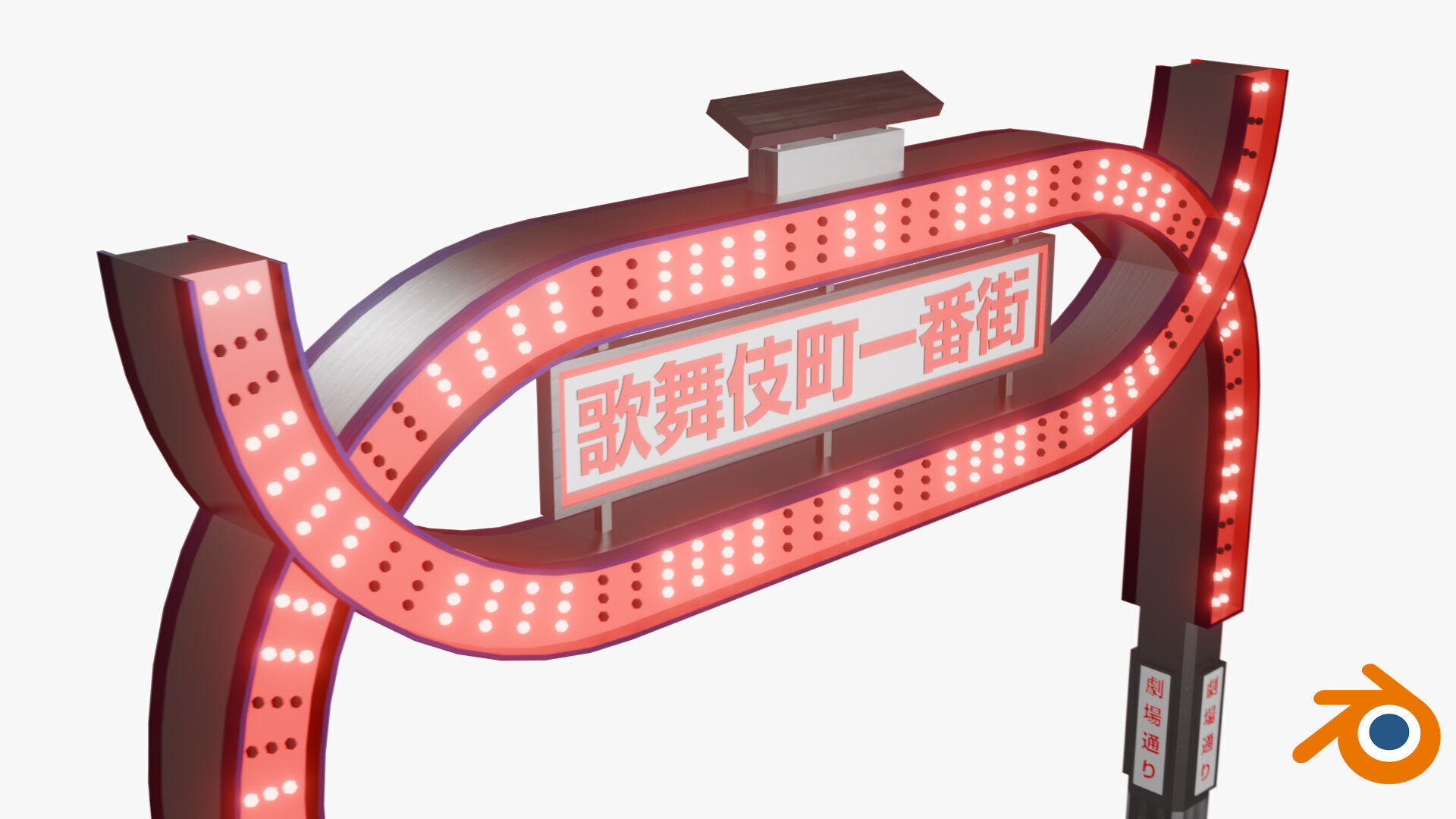 3D Tokyo Kabukicho Ichibangai Main Gate Low-poly 3D model_8