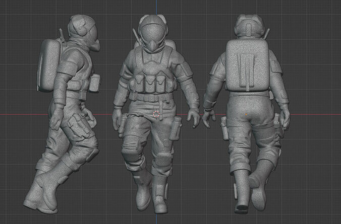 Realistic Sci-Fi Fighter Pilot Bust - Printable Sculpture 3D print model