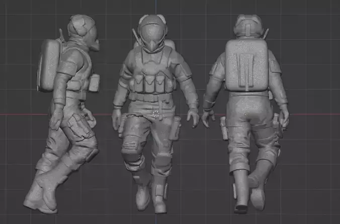 Realistic Sci-Fi Fighter Pilot Bust - Printable Sculpture 3D print model