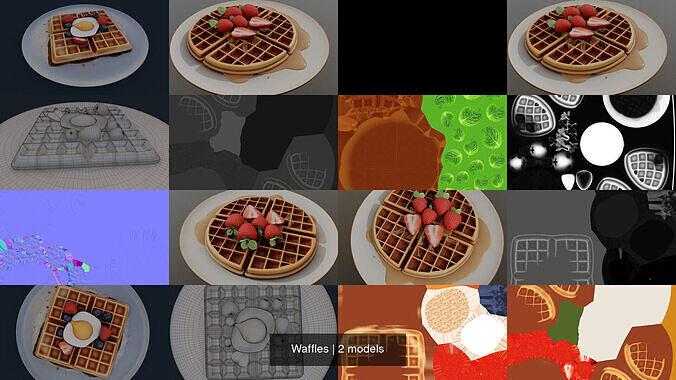 Waffles 3D Model Collection